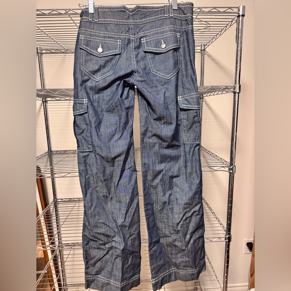 Women’s 31 inseam Blue Jeans cargo  London Jean vintage low rise
